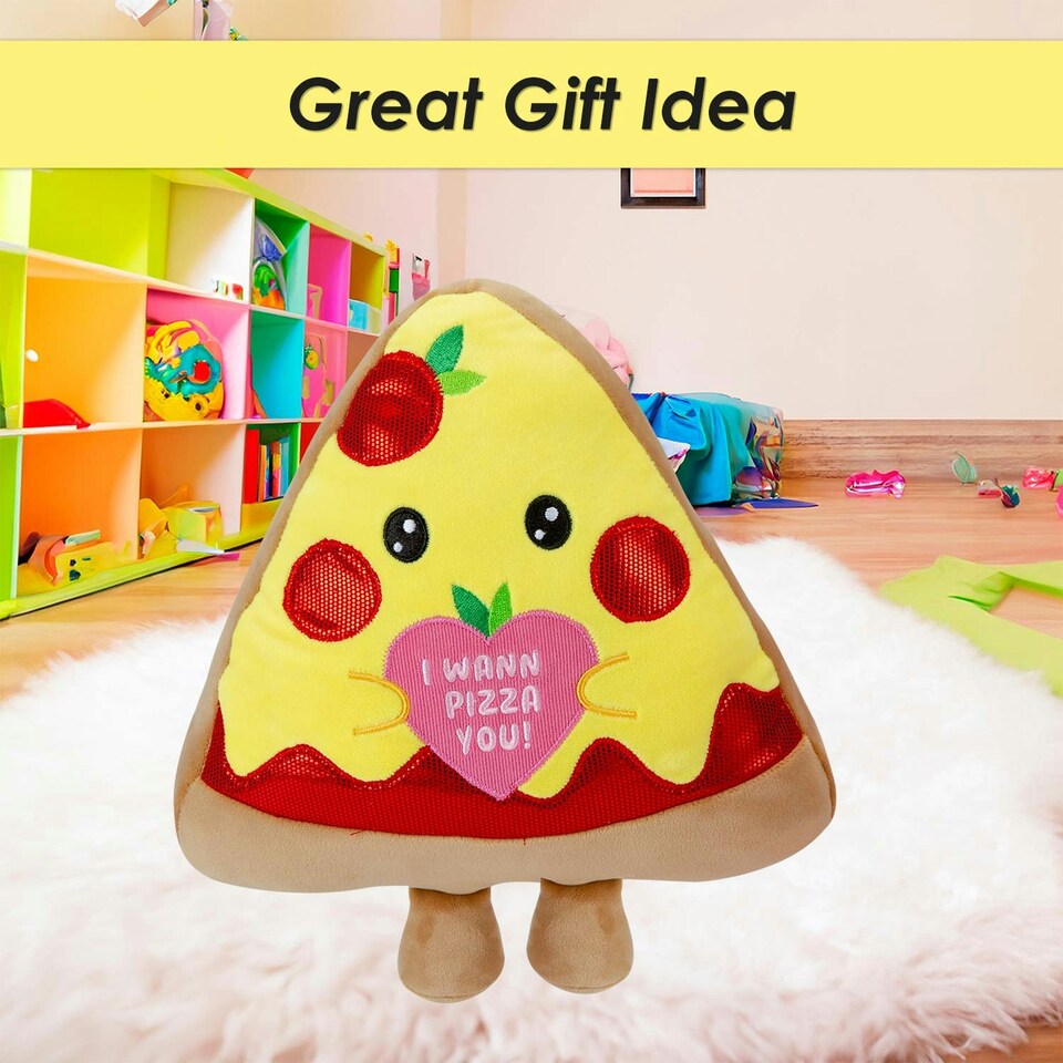 image 1 of Pizza Soft Toy Cute Plushie Huggable Cuddly Stuffed Toy 20cm Yellow