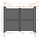 image 3 of Double Swing Gate 4000x2200mm Black - Diagonal Solid Infill and Flat Top Black