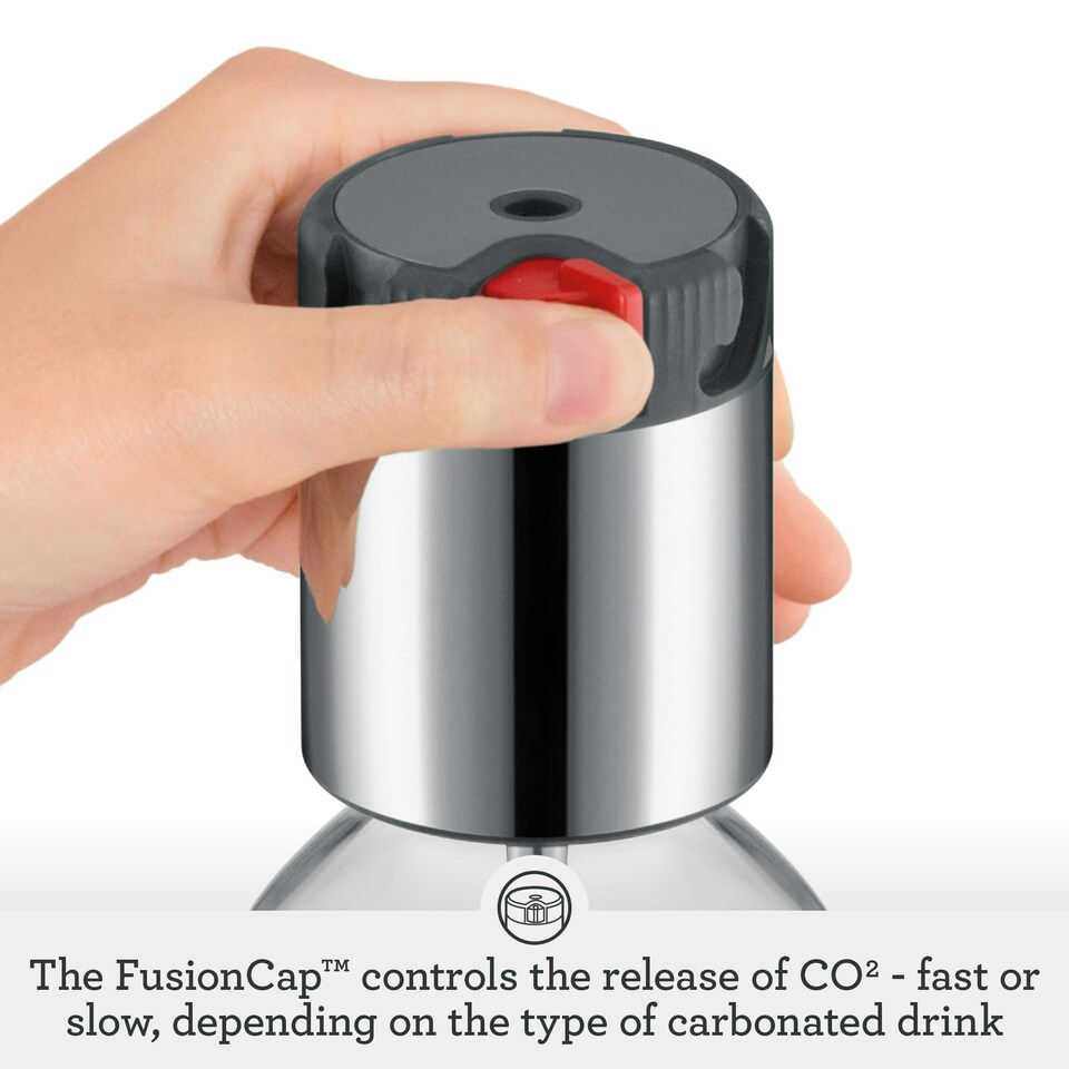 image 1 of Sage The FusionCap, Compatible with The InFizz Fusion Home Soda Maker - Brushed Stainless Steel
