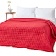 image 1 of Homescapes Cotton Quilted Reversible Bedspread Red and White - 200 x 200 cm | Red