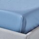 image 3 of Homescapes Air Force Blue Egyptian Cotton Flat Sheet 1000 Thread Count, King Blue | King