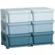 image 1 of HOMCOM Kids Storage Unit Toy Box Vertical Dresser with Six Drawers Blue | 75 x 37 x 56.5cm