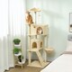 image 2 of PawHut 180cm Cat Tree, Multi-Level Large Cat Tower with 3 Sisal Scratching Posts, Condos, Plush Perches, Hammock, Ladder, Dangling Balls, Kitten Activity Centre for Kittens Playing Relaxing | Cream
