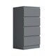 image 5 of FWStyle Stora 4 Drawer Chest of Drawers - Matt Dark Grey