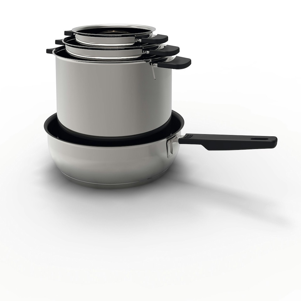 image 1 of Smart & Compact 3 Pan Cookware Set