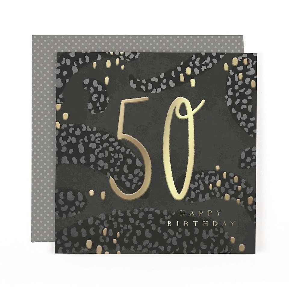 image 1 of Dots Design Contemporary Luxury Foiled 50th Birthday Card