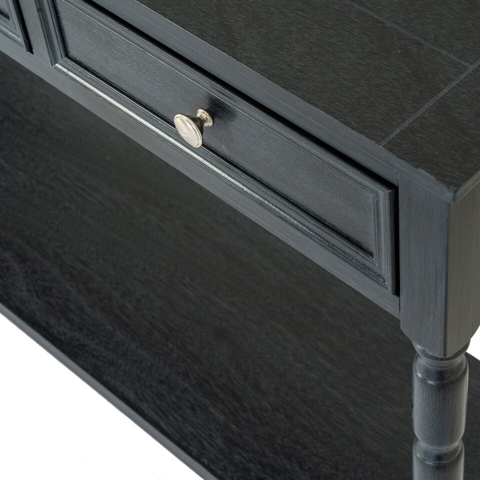 image 1 of Contour Collection 3 Drawer Console Table - Wood - L33 x W120 x H80 cm - Black