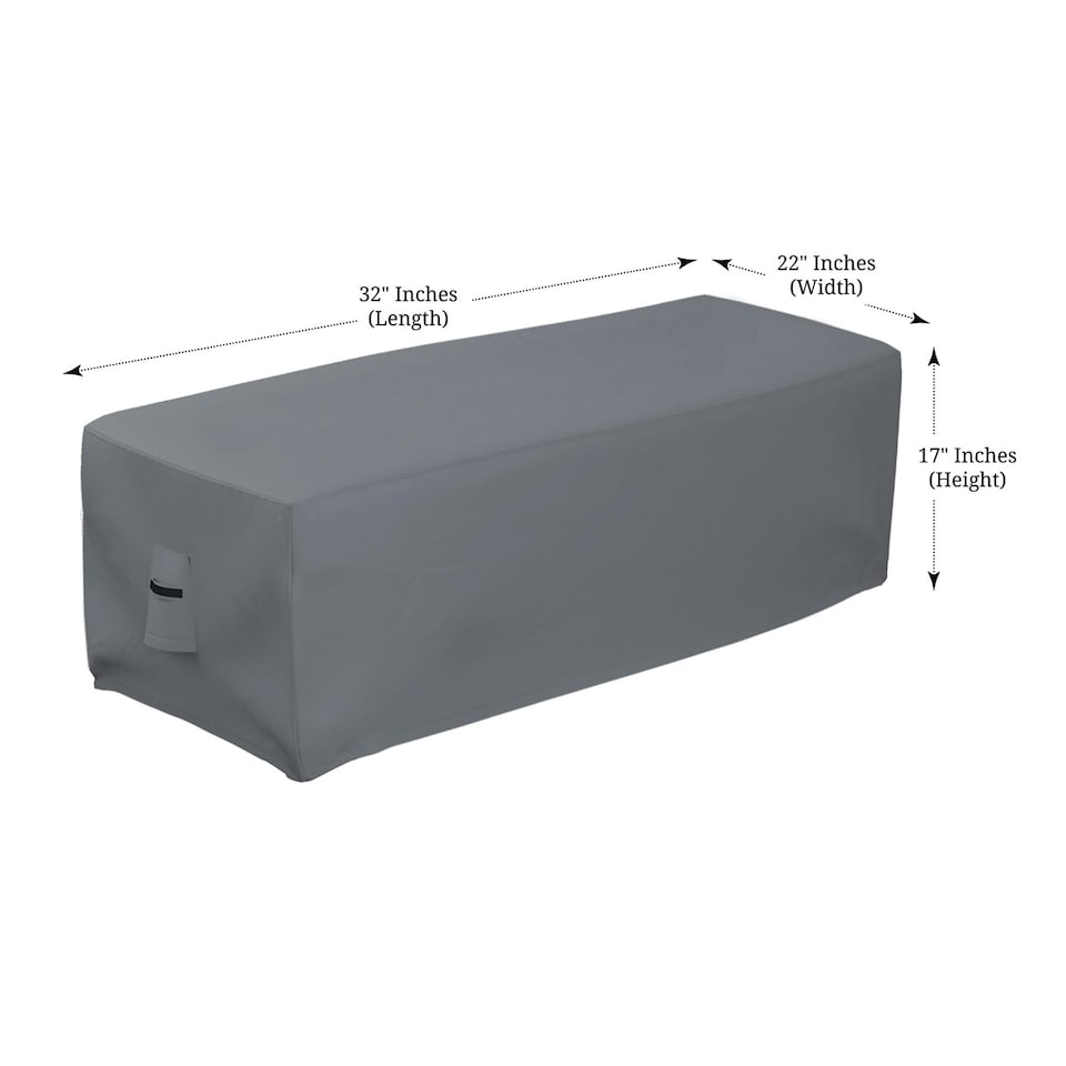 image 1 of Covers&All Rectangular Fire Pit Cover, Rectangle shape, 32 in L x 22 in W x 17 in H, Grey