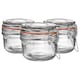 image 1 of Argon Tableware Glass Storage Jars - 125ml - Set of 3 - 4 Colour Seals Airtight Kitchen Storage Container Preserving Jar