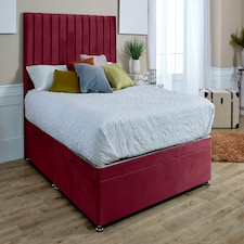 Sophia Divan Ottoman with matching Footboard Plush Small Double Bed Frame - Maroon