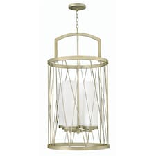 Nest 4 Light Ceiling Pendant Chandelier Silver Leaf, E27