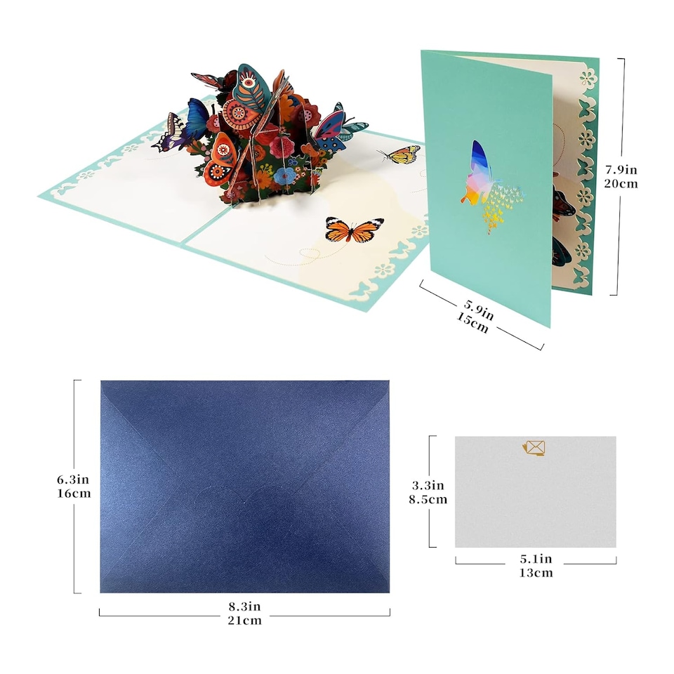 image 1 of Vibrant Fluttering Butterfly 3D Pop Up Greeting Card - Mother's Day Birthday Anniversary