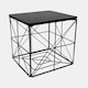 image 2 of OHS Large Square Cube Wired Basket Storage Home Side End Folding Table Black