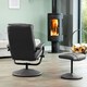 image 5 of Gibson Swivel Recliner and Footstool - Grey