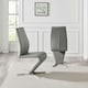 image 2 of Furniturebox 2x Willow Elephant Grey Faux Leather Chrome 'Z' Dining Chairs