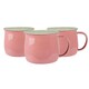 image 1 of Argon Tableware Coloured Enamel Belly Mugs - 375ml - Pink/Cream - Pack of 6 Multi