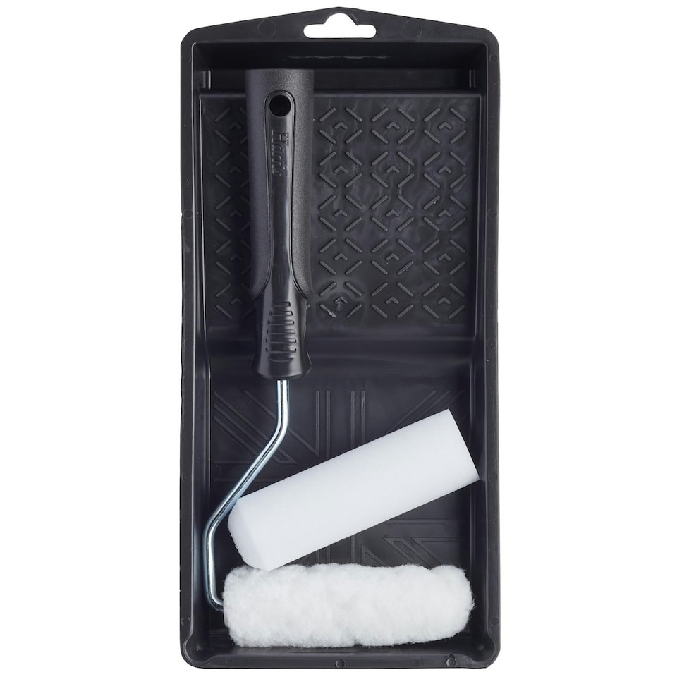 image 1 of Harris Essentials Gloss 4 Inch Mini Paint Roller Set (4 Piece) - Black/White - One Size