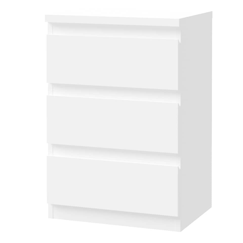 image 1 of Edmore 3 Drawer Bedside Chest in White