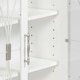 image 4 of Teamson Home Wooden Bathroom Wall Cabinet White With 2 Glass Doors