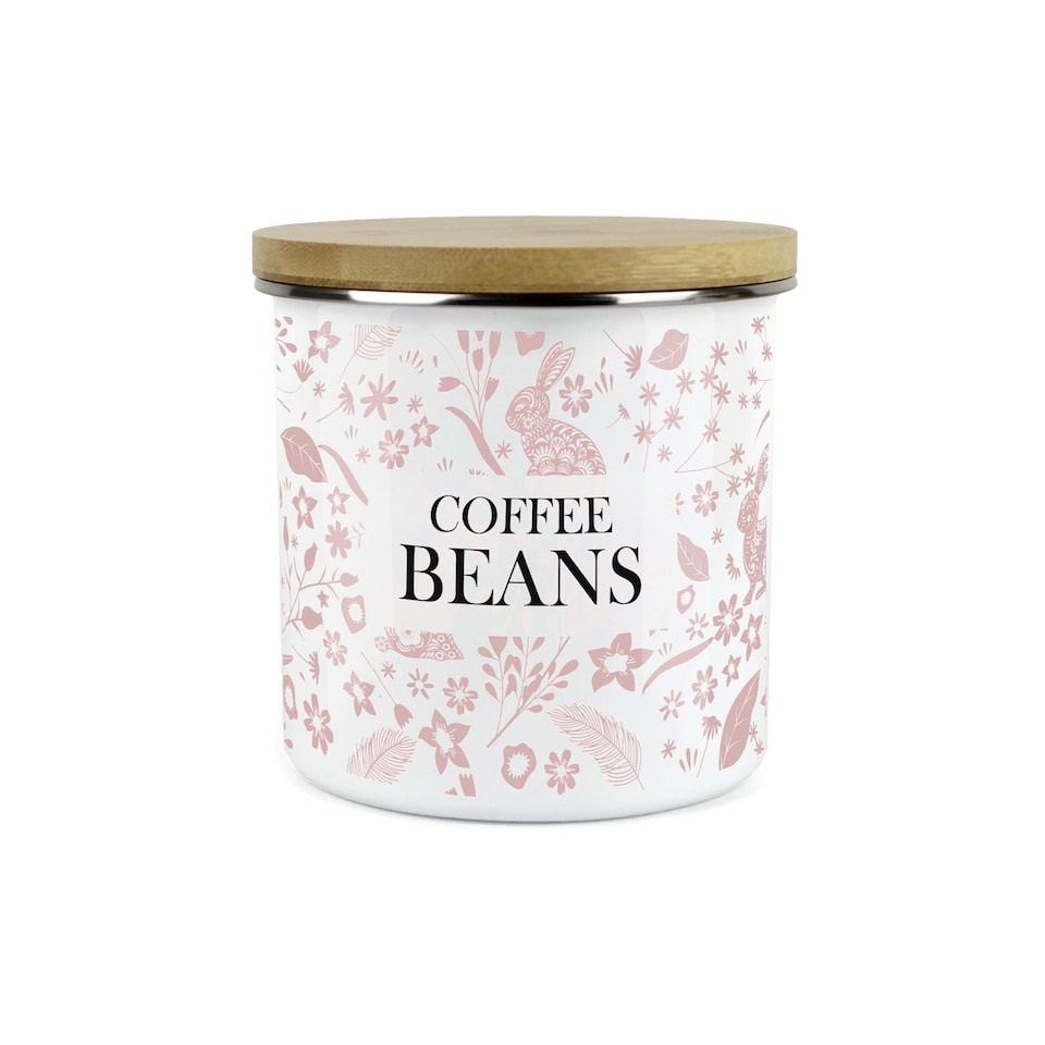 image 1 of Pink Wild Rabbits Large Coffee Beans Canister