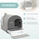 image 3 of PawHut Cat Litter Box Kitten Litter Tray w/ Lid, Scoop, Filter, Flap Door, Grey