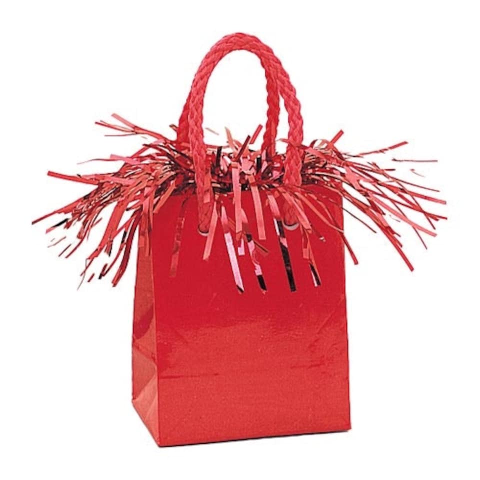 Red Prismatic Gift Bag Balloon Weight 160g