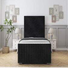Sloomy Madison Black Naples Bed Frame With 50" Upholstered Headboard 5' King
