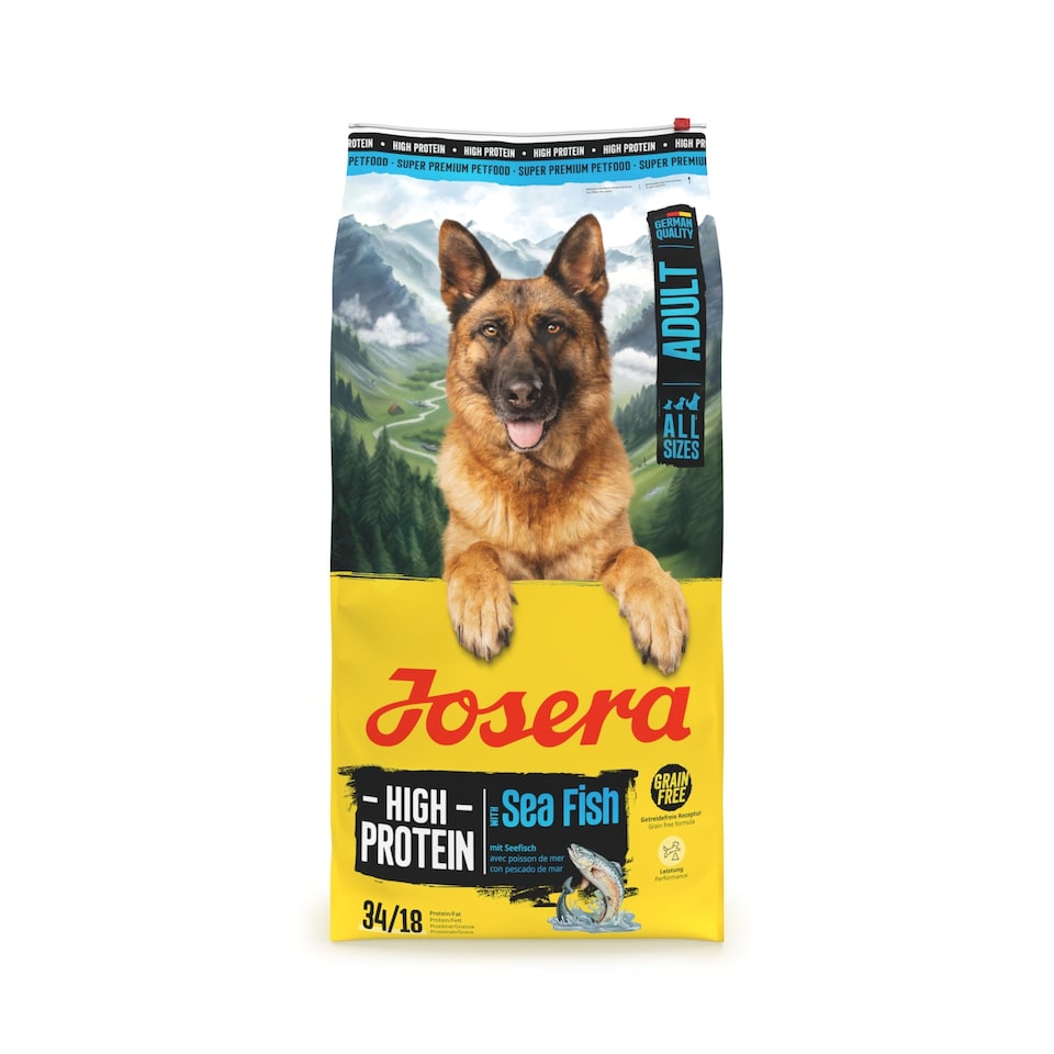 image 1 of Josera High Protein Adult Sea Fish complete dry food | For active, working and sporting dogs | Grain-free | Lots of meat | Herbs & Fruits | 12.5kg