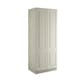image 1 of Classic Square Panel Taupe Grey Double Wardrobe with Single Rail & Shelves Grey