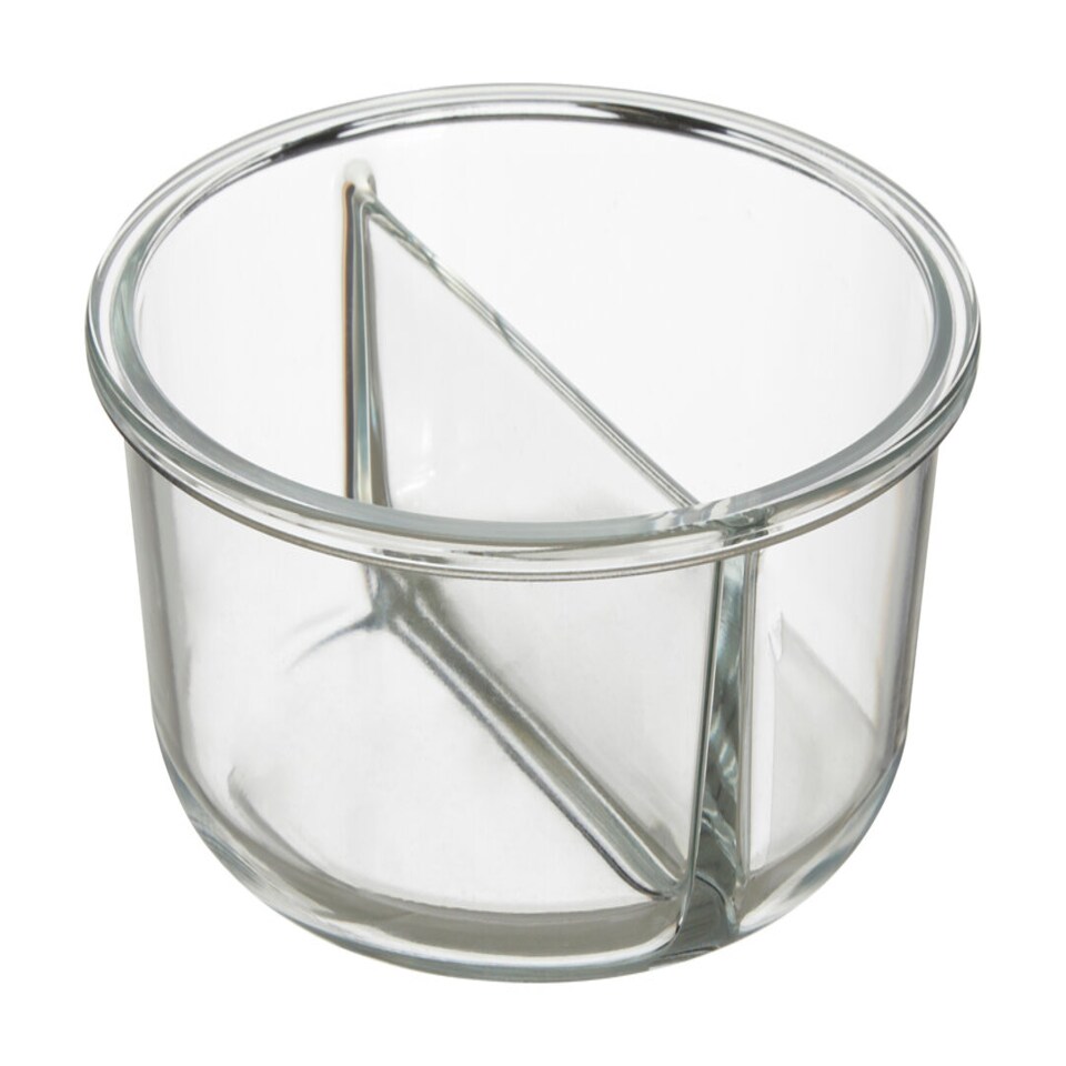 image 1 of Freska 2 Section Round Glass Container With Lid 950 ml