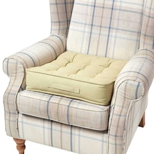 Homescapes Sage Green Cotton Armchair Booster Cushion Green