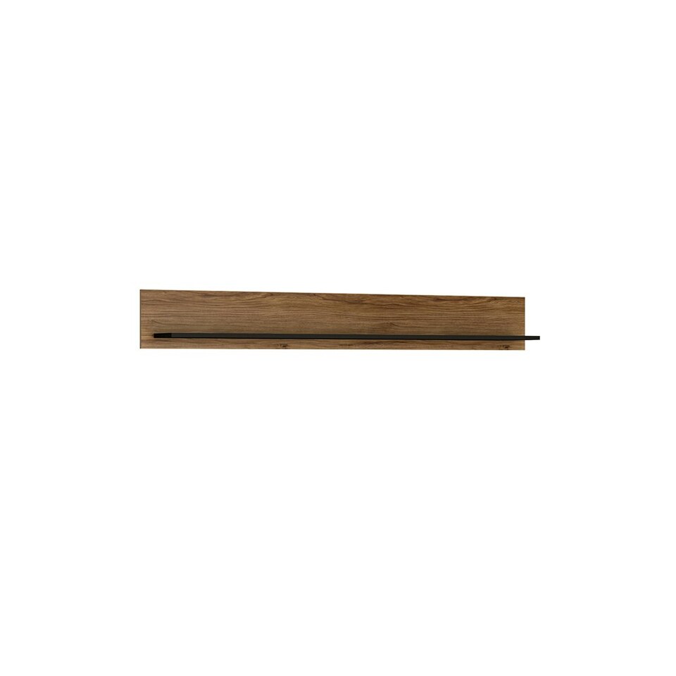 image 1 of Brolo 167cm Wall Shelf with a Walnut and Dark Panel Finish
