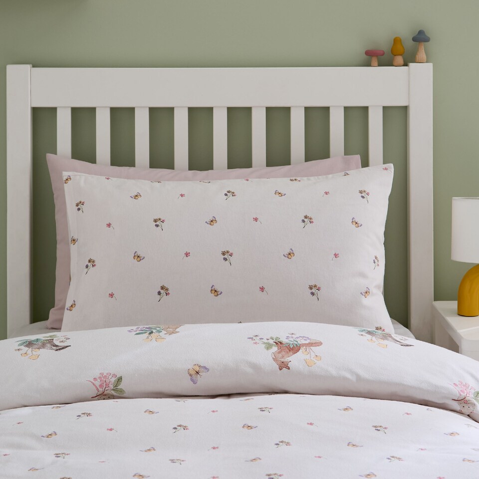 image 1 of Catherine Lansfield Brushed Forest Friends Reversible Duvet Cover Set