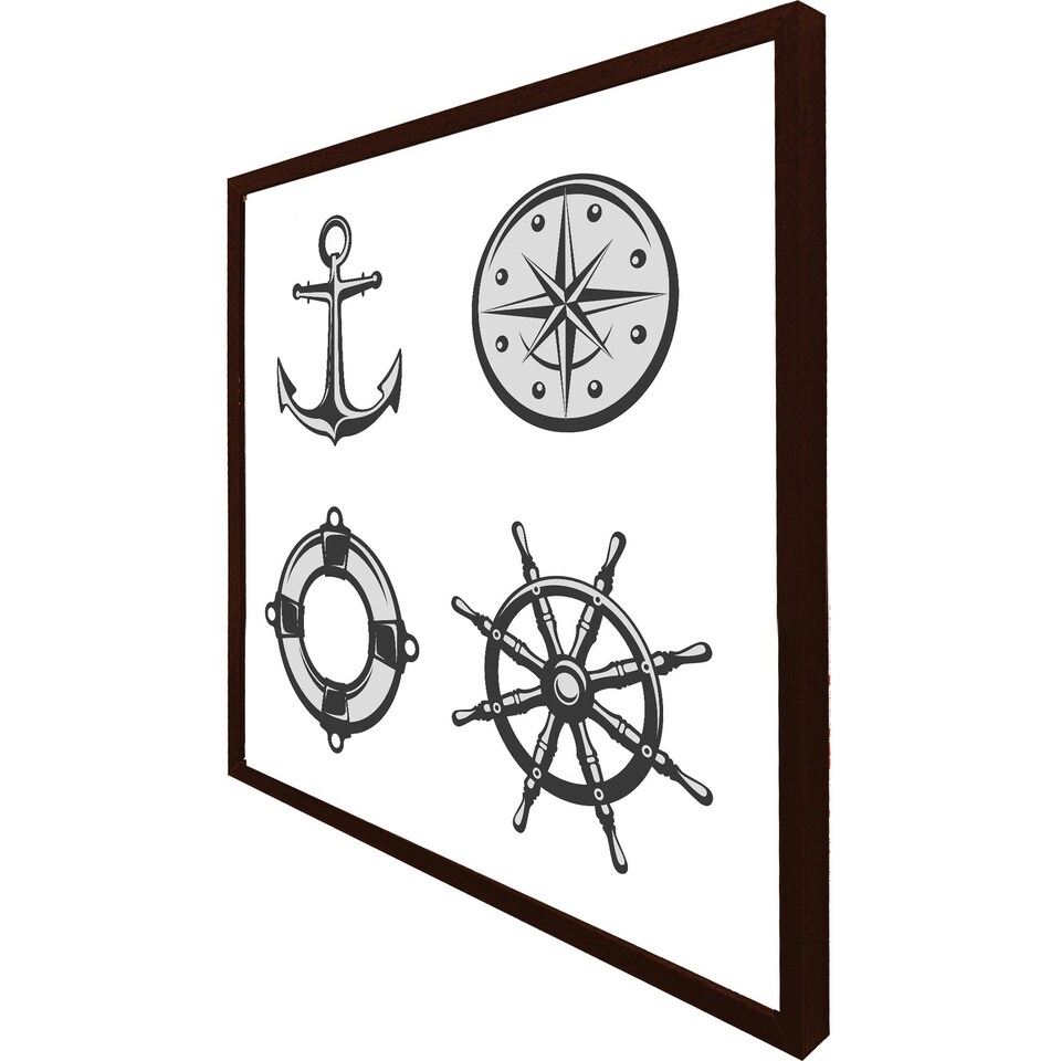 image 1 of Nautical icons (Picture Frame) Black | L