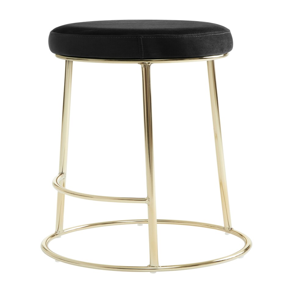 image 1 of Interiors by Premier Manhattan Black Velvet Bar Stool