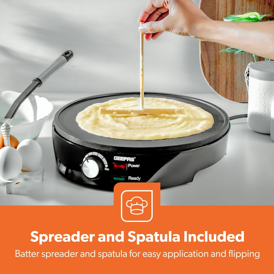 image 1 of Geepas 1000W Pancake & Crepe Maker