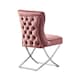image 4 of Set of 2 Trafalgar Velvet Dining Chairs with Gold Crossed Legs - Modern Upholstered Accent Chair | Pink