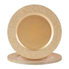 Argon Tableware Hammered Charger Plates - 33cm - Gold - Pack of 6 Grey