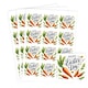 image 1 of Happy Easter Carrots Square Stickers 65mm - Sheet of 12