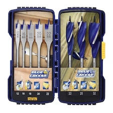 IRWIN Blue Groove Auger & Flat Drill Bit Set, 8 Piece