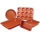 image 1 of Copper Non Stick 5 Piece Cake Biscuit Bakeware Set