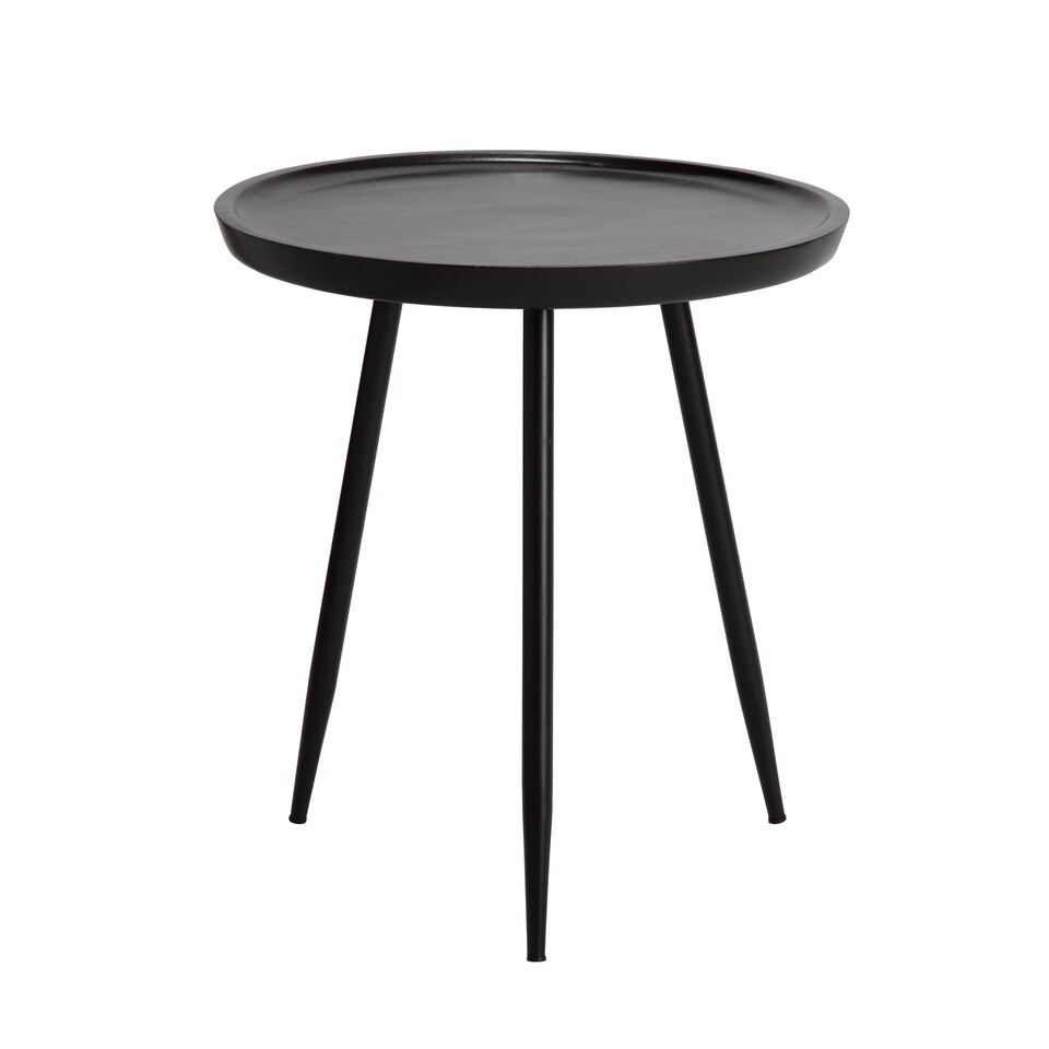 image 1 of Chervey Round Solid Mango Wood Side Table with Tri-Pin Legs Large