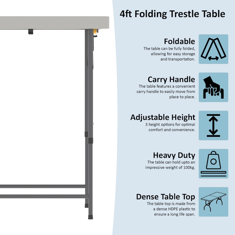 image 1 of Home Vida 4ft Portable Folding Table