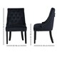 image 7 of Set of 2 Velvet Dining Chairs Ergonomic Scoop Knockerback & Button Tufted Wood Legs Black
