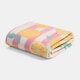 image 1 of OHS Lemon Stripes Polar Fleece Throw Blanket Lightweight Bedspread | Multi | Lemon