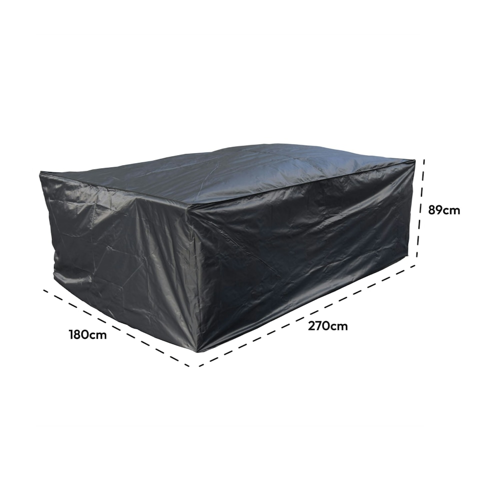 image 1 of KCT Weatherproof Outdoor Garden Patio Rattan Furniture Cover Rectangular Large - 270 x 180 x 89cm | Black | Large | 1