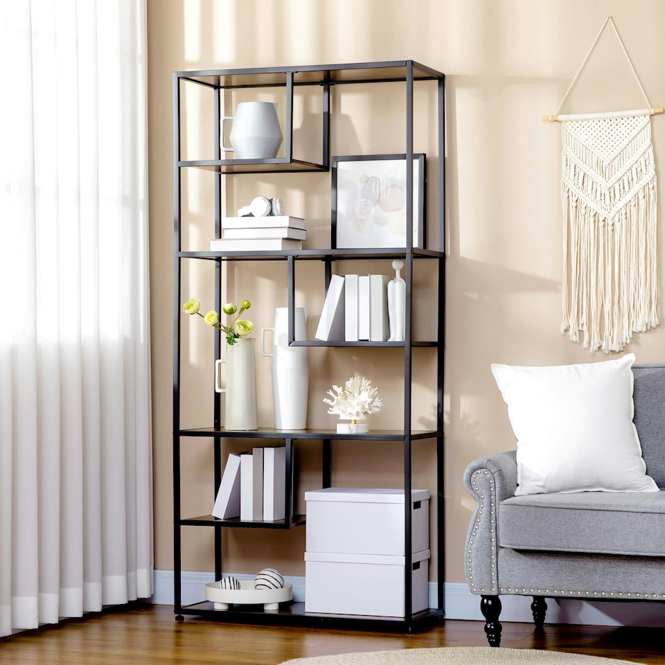 image 1 of HOMCOM 7 Tier Storage Shelves, Free Standing Book Shelf for Study
