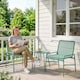 image 2 of Outsunny Rattan Bistro Set with 2 Chairs & Round Table for Patio | Green | Green | 58 x 67 x 75 cm (chair), 46 x 46 x 46 cm (table)