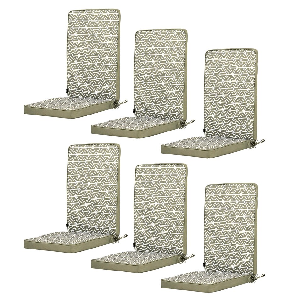 image 1 of High Back Seat Pad Triangle Geo Olive
