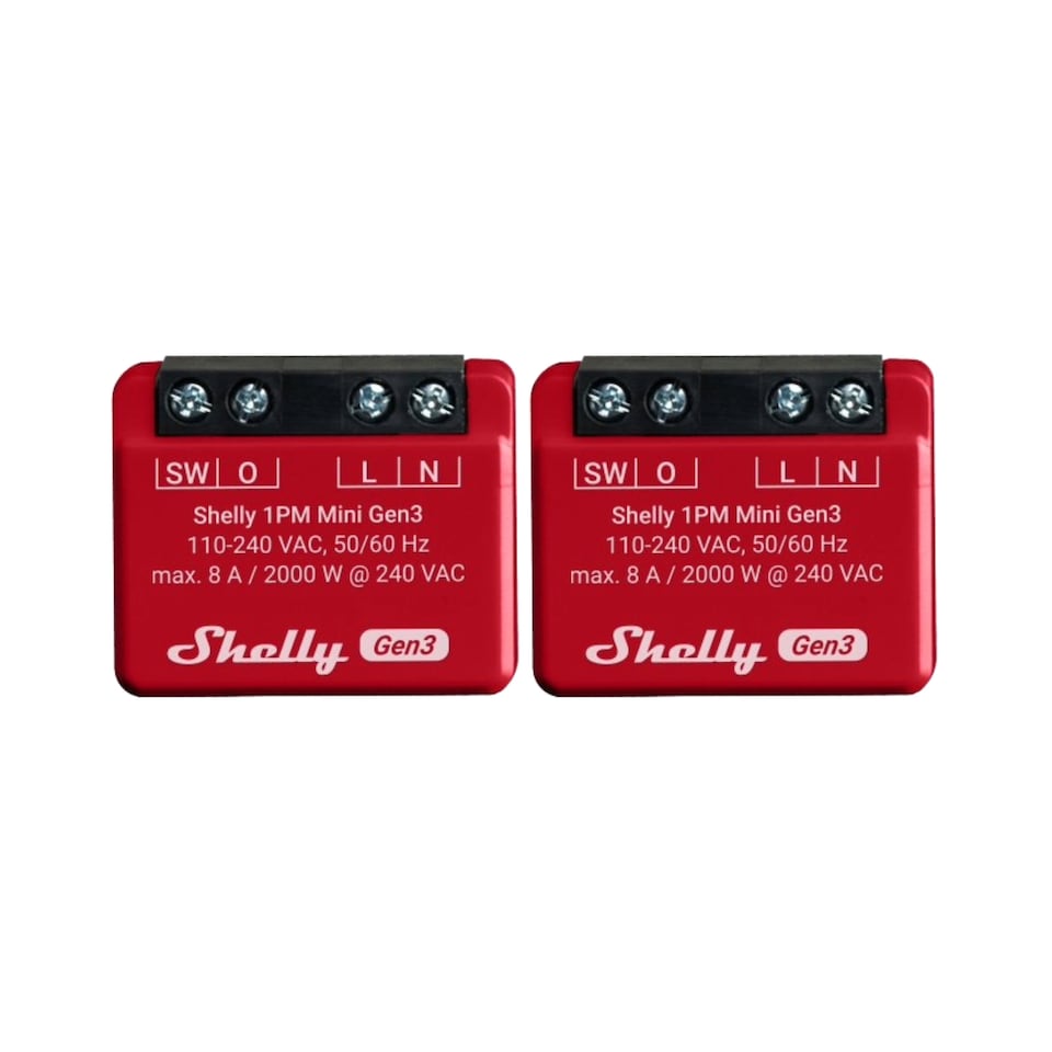 image 1 of Shelly Mini 1PM Gen 3 Switch (Pair)